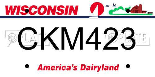 CKM423 Wisconsin License Plate