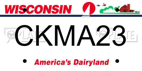 CKMA23 Wisconsin License Plate
