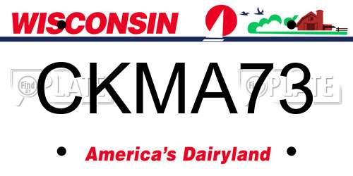 CKMA73 Wisconsin License Plate