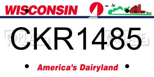 CKR1485 Wisconsin License Plate