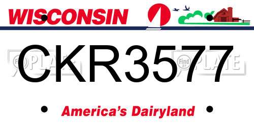 CKR3577 Wisconsin License Plate