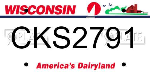 CKS2791 Wisconsin License Plate
