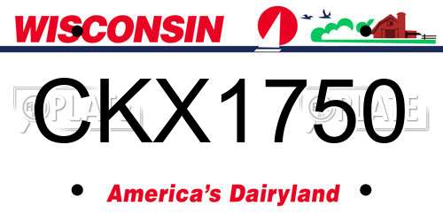 CKX1750 Wisconsin License Plate