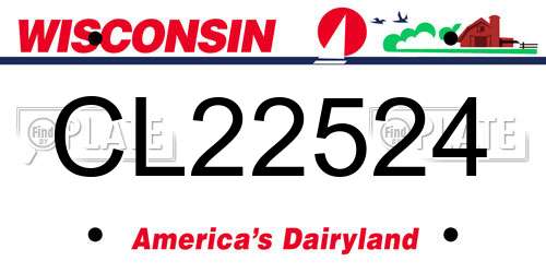 CL22524 Wisconsin License Plate