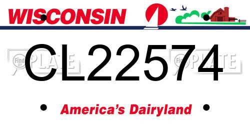 CL22574 Wisconsin License Plate