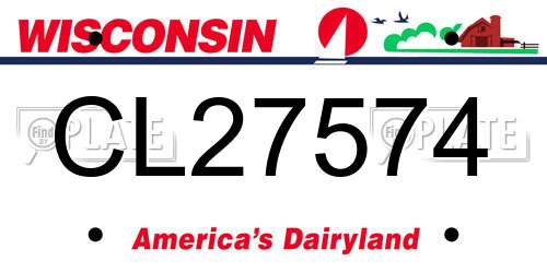 CL27574 Wisconsin License Plate