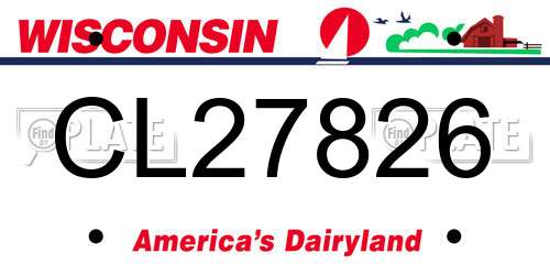 CL27826 Wisconsin License Plate