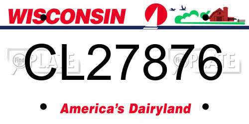 CL27876 Wisconsin License Plate