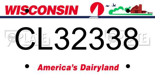 CL32338 Wisconsin License Plate
