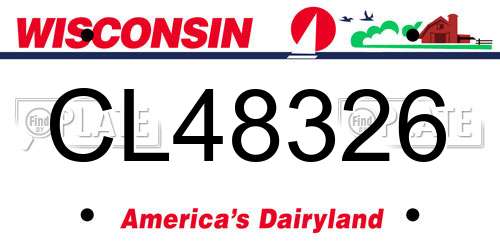 CL48326 Wisconsin License Plate