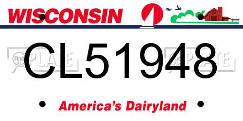 CL51948 Wisconsin License Plate