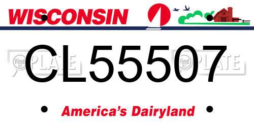 CL55507 Wisconsin License Plate