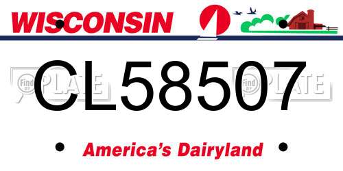 CL58507 Wisconsin License Plate