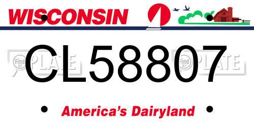 CL58807 Wisconsin License Plate