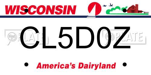 CL5D0Z Wisconsin License Plate