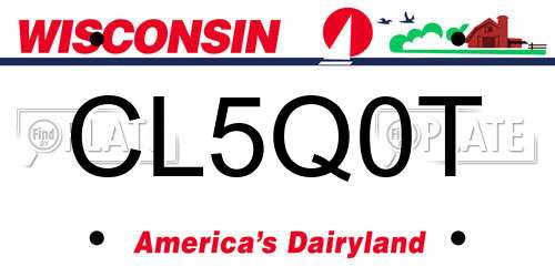 CL5Q0T Wisconsin License Plate