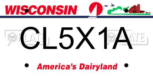 CL5X1A Wisconsin License Plate