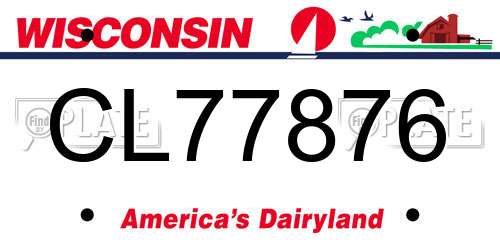 CL77876 Wisconsin License Plate