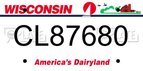 CL87680 Wisconsin License Plate