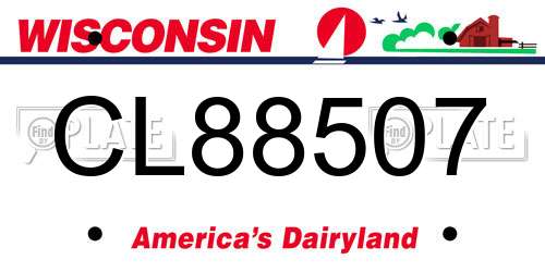 CL88507 Wisconsin License Plate