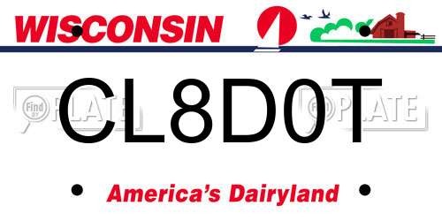 CL8D0T Wisconsin License Plate