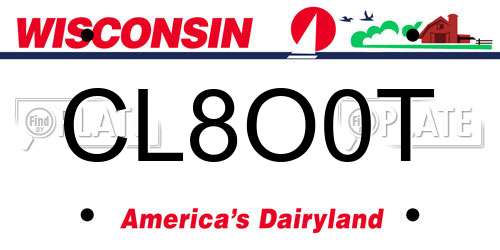 CL8O0T Wisconsin License Plate