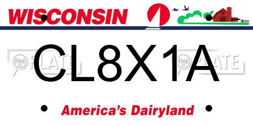 CL8X1A Wisconsin License Plate