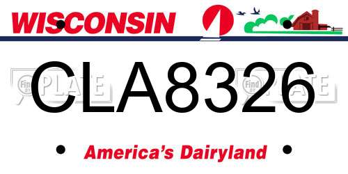 CLA8326 Wisconsin License Plate