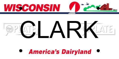 CLARK Wisconsin License Plate