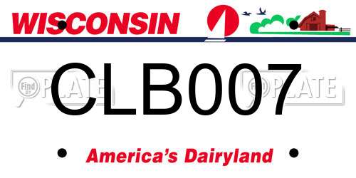 CLB007 Wisconsin License Plate