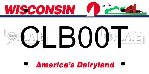 CLB00T Wisconsin License Plate