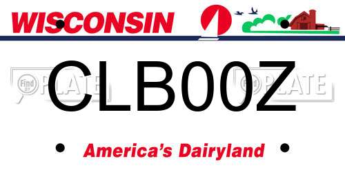 CLB00Z Wisconsin License Plate