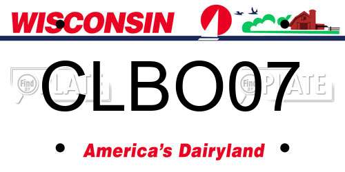 CLBO07 Wisconsin License Plate