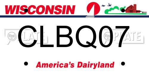 CLBQ07 Wisconsin License Plate