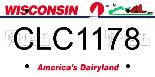 CLC1178 Wisconsin License Plate