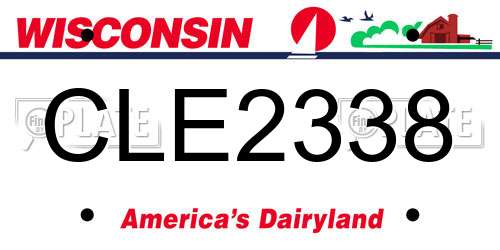 CLE2338 Wisconsin License Plate