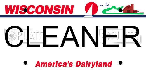 CLEANER Wisconsin License Plate