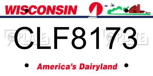 CLF8173 Wisconsin License Plate