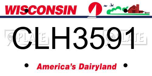 CLH3591 Wisconsin License Plate