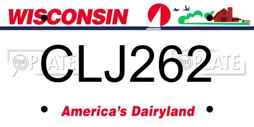 CLJ262 Wisconsin License Plate