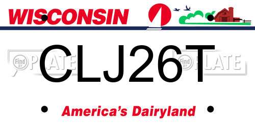 CLJ26T Wisconsin License Plate