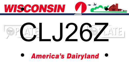 CLJ26Z Wisconsin License Plate