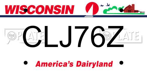 CLJ76Z Wisconsin License Plate