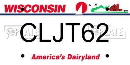 CLJT62 Wisconsin License Plate