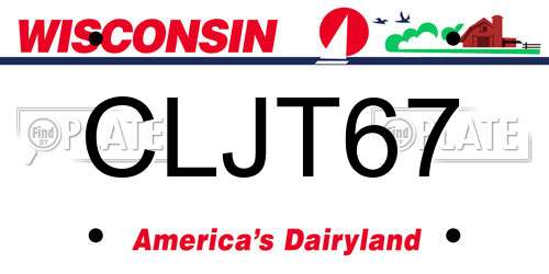 CLJT67 Wisconsin License Plate