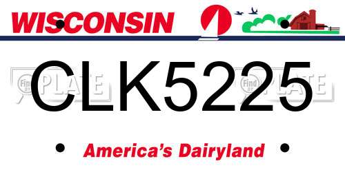 CLK5225 Wisconsin License Plate