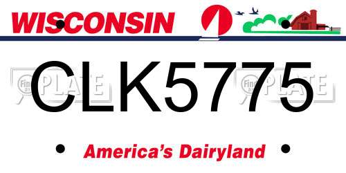 CLK5775 Wisconsin License Plate