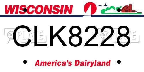 CLK8228 Wisconsin License Plate