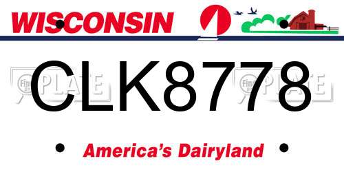 CLK8778 Wisconsin License Plate