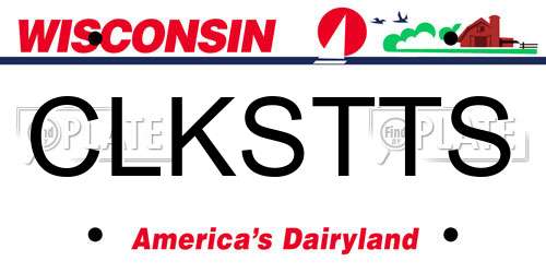 CLKSTTS Wisconsin License Plate